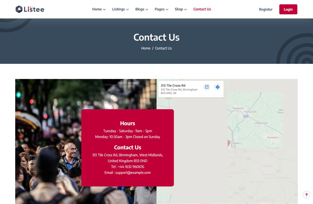 Contact page with a Contact Form 7 enquiry form and business details.