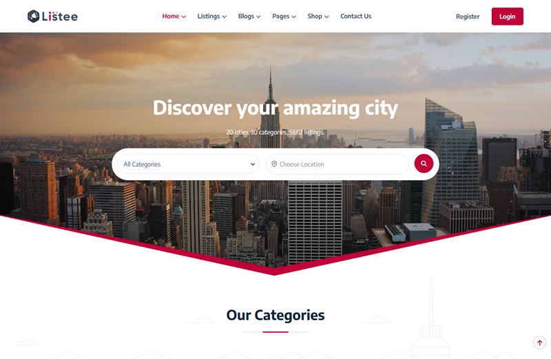 Business homepage demo for a local company directory.